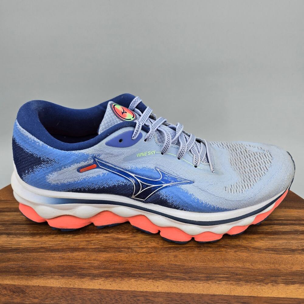 Mizuno Wave Sky 7 Shoes Womens 9 Blue Silver Training Athletic Running Sneakers
